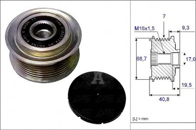 RUEDA POLEA ALTERNADOR HYUNDAI KIA 2,5CRDI INA  