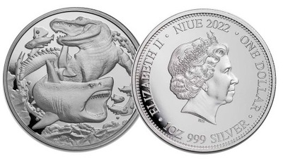 Niue 2022 Shark Vs Crocodile Ag999 1 Oz