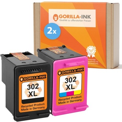 2x Tusz do HP 302 XL 2130 3630 3639 3831 4520 4522 4524e 4650 5230 komplet