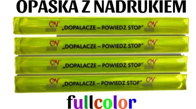 Opaski odblaskowe żółte NADRUK FULLCOLOR 125 sztuk