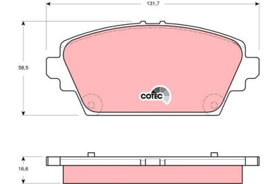 КОЛОДКИ ТОРМОЗНЫЕ - КОМПЛЕКТ COTEC GDB3291