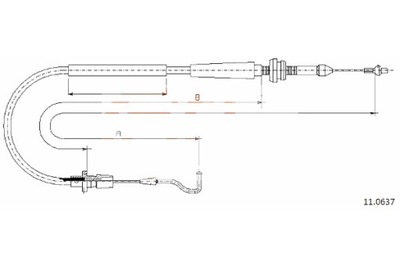 COFLE ТРОС ГАЗА COFLE 11.0637 VW T4 2.4 B 90-