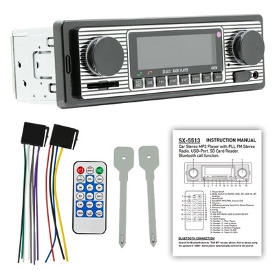 STYL RETRO RADIO DE AUTOMÓVIL BLUETOOTH USB MIKROFO  