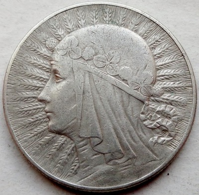 POLSKA - II RP : 5 złotych - Głowa Kobiety - 1934 - srebro