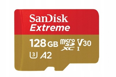 KARTA PAMIĘCI SANDISK EXTREME MICROSDXC 128 GB 190/90 MB/S Z ADAPTEREM SD