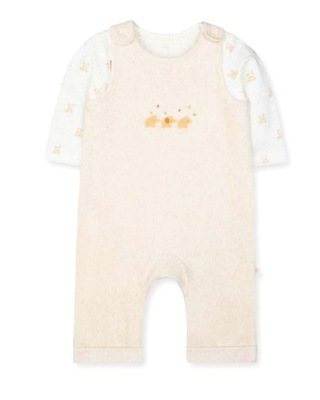 MOTHERCARE 2 PAK Kopmplet spodnie ogrodniczki Body Misie 0 m+ / 3,4 kg/ 56