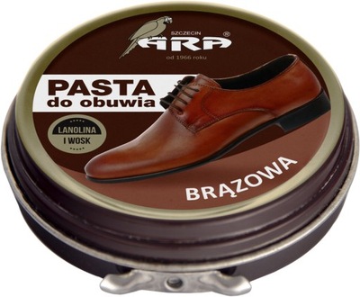 POLSKA PASTA DO BUTÓW Z LANOLINĄ - BRĄZOWA - BDB