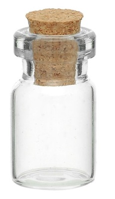 Buteleczka fiolka szklana z korkiem 23*13mm