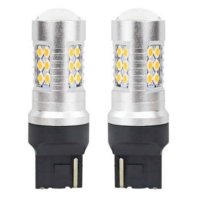 Żarówki LED CANBUS 3030 24SMD T20 WY21W Pomarańczowa Amber 12V 24V AMIO-023