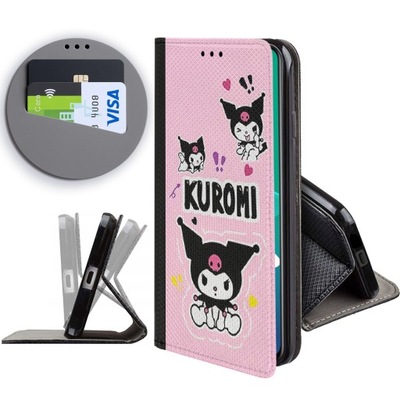 ETUI Z KLAPKĄ DO XIAOMI REDMI NOTE 9 PRO WZORY KUROMI