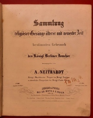 (NUTY) Musica Sacra - AUGUST NEITHARDT (1846)