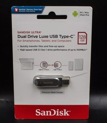 PENDRIVE SANDISK ULTRA DUAL DRIVE LUXE 128 GB