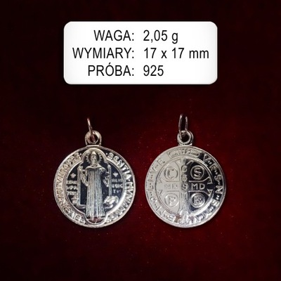 Medalik srebrny ŚW. BENEDYKT - 2,0 g