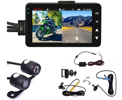 WIDEOREJESTRATOR PARA MOTOCICLETA 2 CÁMARA COMPLETO HD  