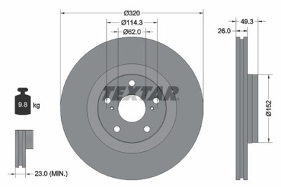 TEXTAR 92195303 DISCO DE FRENADO  