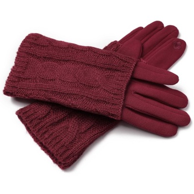 Rękawiczki Damskie zimowe z futerkiem dotykowe