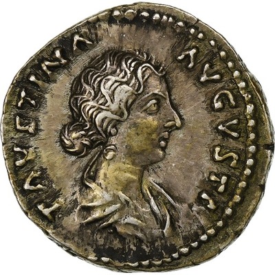 Faustina II, Denarius, 161-176, Rome, Srebro, AU(5