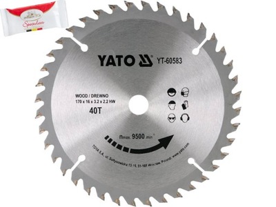 YATO TARCZA WIDIOWA DO DREWNA 170X40TX16MM YT-60583