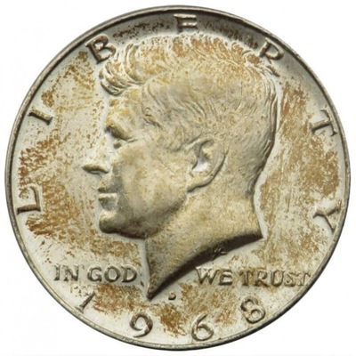 USA 1/2 dolara Kennedy, 1968 D, srebro