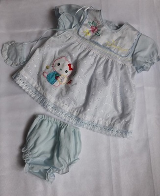 Komplet niemowlęcy bawełniany- sukienka + majtki