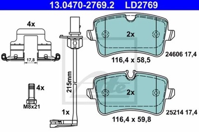 13.0470-2769.2 ZAPATAS HAM.CERAMIC PARTE TRASERA AUDI A6 11-  