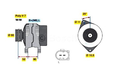 ГЕНЕРАТОР (14V, 110A) ПОДХОДИТ DO: IVECO DAILY III, DAILY IV, DAILY V; UAZ P