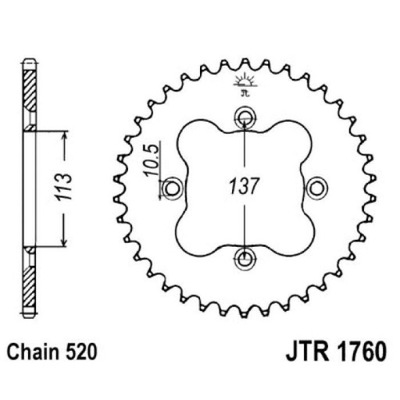 ENGRANAJE PARTE TRASERA JT 40-ZEBOW LT-Z 400 2009-2016  