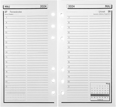Kalendarz 2024 wkład do organizera 9,5x17 DZIENNY