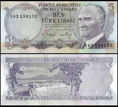 Turcja 5 Lira 1976 P-185 UNC