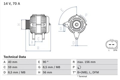 ГЕНЕРАТОР REG. 0986041510/BOS