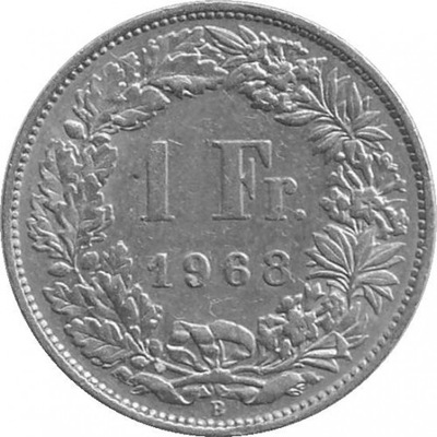 1 Franc frank 1968 B Szwajcaria mennica Berno
