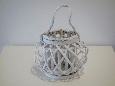 Lampion wiklinowy Latarnia biały