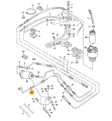 Oryg трубка топливная обратка audi 100 c4 a6 aan бензин 4a1201533c фото №1