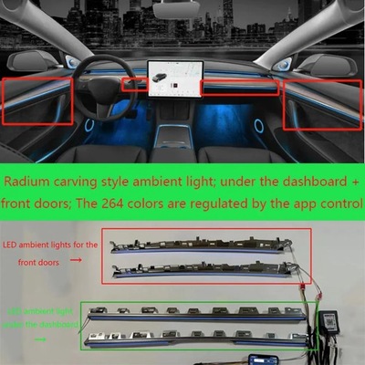 PARA TESLI MODELO 3/Y 246-KOLOROWE, GRAWEROWANE RADEM ILUMINACIÓN OTOCZENIA DIODO LUMINOSO LED PARA  