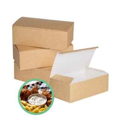 Opakowania papierowe | PUDEŁKO NA NUGGETS PRZEKĄSKI | kurczak box XL 100szt