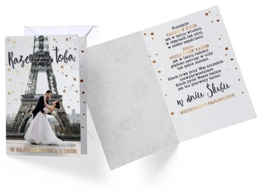 Karnet Ślubny trójwymiarowy na ślub wesele podarek