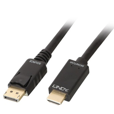 Lindy 36920 Kabel DisplayPort - HDMI 4K UHD - 0,5m