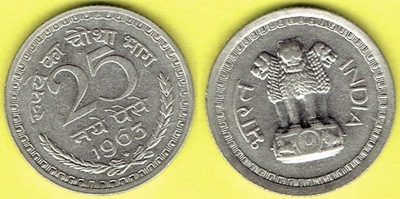 INDIE 25 Paise 1963 r.