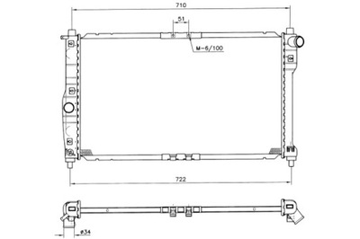 NRF RADUADOR DEL MOTOR DE AGUA DAEWOO NUBIRA 1.6 1.8 2.0 04.97-  