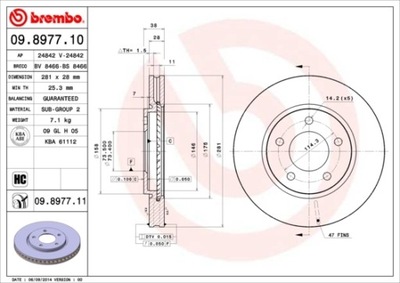 ДИСК ТОРМОЗНОЙ COATED DISC LINE 09.8977.11