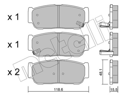 METELLI 22-0727-0 КОМПЛЕКТ КОЛОДОК ТОРМОЗНЫХ, HAMU