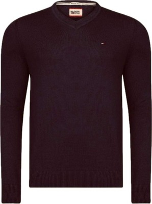 Sweter Tommy Hilfiger klasyk V-neck granatowy r. M