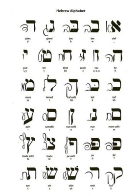 Notes Hebrew alphabet biały - okładce alfabet heb