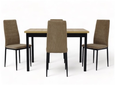 Stół 70x120/160 rozkładany 4 krzesła tapicerowane KOLORY