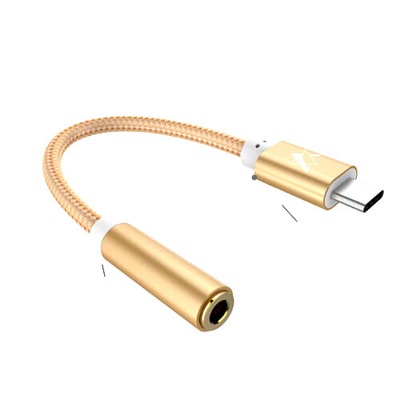 Złoty adapter Skystars mini jack - USB-C 11,7 cm