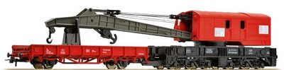 Dźwig kolejowy z wagonem platformą, Roco 56240