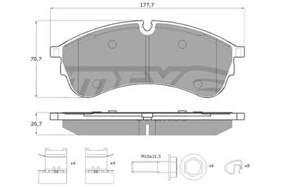 TOMEX BRAKES КОЛОДКИ ТОРМОЗНЫЕ VW CRAFTER 16- ПЕРЕД