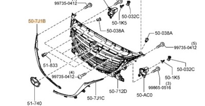 Оригинальная молдинг решётка правая mazda 3 bm фото №1