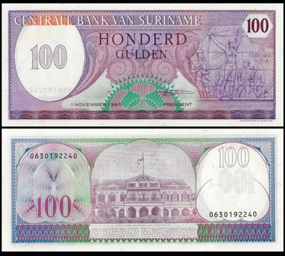 Surinam 100 Gulden 1985 P-128b UNC