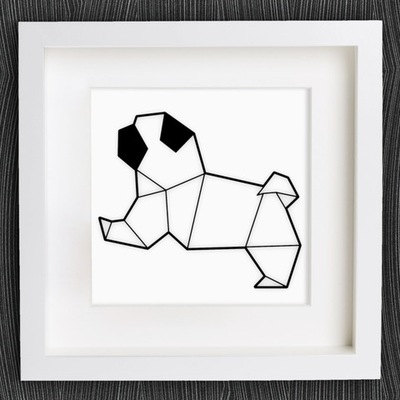 Pies buldog na ścianę obraz Modern Art
